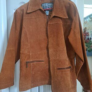 Neutral Zone suede leather zip up jacket